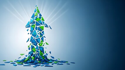 Fototapeta premium Abstract Christmas Tree Illustration on Blue Background with Snowflakes, Star Decoration and Winter Holiday Celebration Design for Merry Xmas Greeting Card