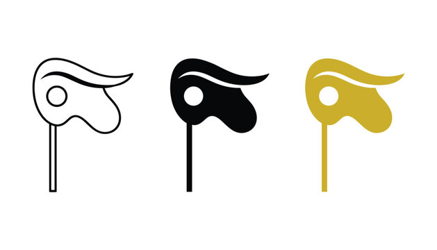 Wind vane icon set with bird shape design in flat solid and outline styles for meteorological instruments or weather monitoring and atmospheric data collection interface graphic assets