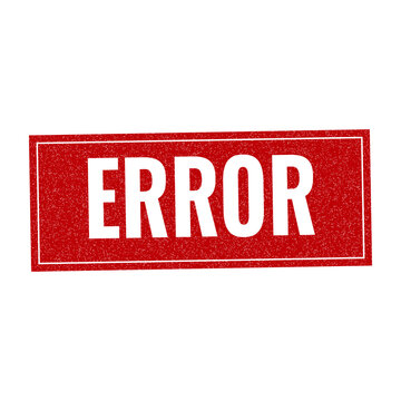 Red error stamp sign with grunge texture