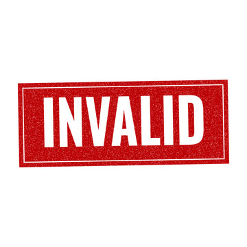 Red invalid stamp sign with grunge texture