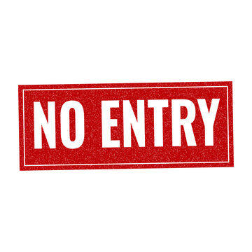 Red no entry stamp sign with grunge texture