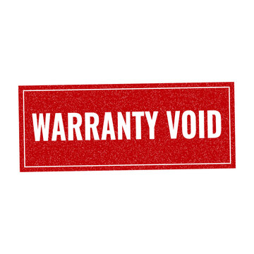 Red warranty void stamp sign with grunge texture