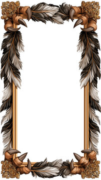 Epic Fantasy Trading Card Frame with Decorative Ornate Border on White Background