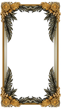 Epic Fantasy Trading Card Frame with Decorative Ornate Border on White Background