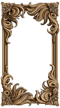 Luxury Fantasy Card Game Template with Intricate Ornate Border and White Background.