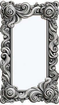 Luxury Fantasy Card Game Template with Intricate Ornate Border and White Background.