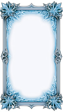Luxury Fantasy Card Game Template with Intricate Ornate Border and White Background.
