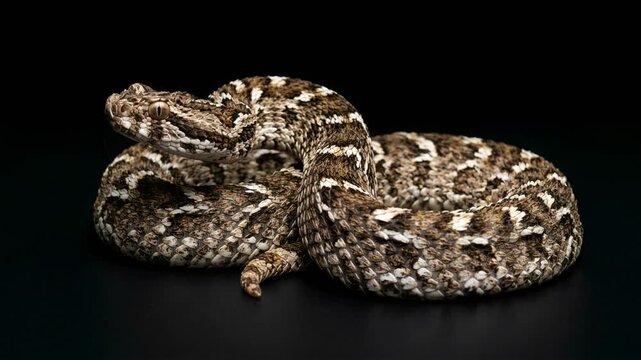 carpet viper isolated on black background