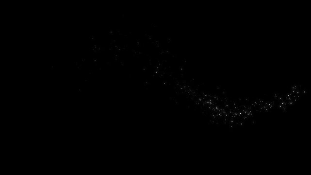 4k magic glitter sparkle trail transition on black screen, shining light effects, fairy dust wand glitter stars line animation, magic sparkle glitter, shining particles stars line magic dust.