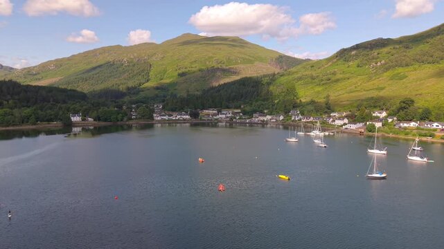 View of Lochgoilhead, a village located in Western Scotland at the head of Loch Goil.