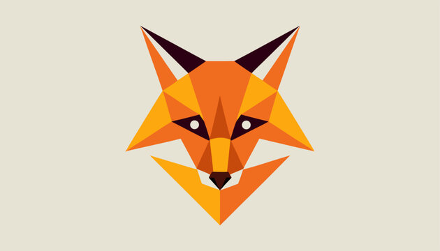 Modern Low-Poly Fox Portrait Vector Graphic.eps