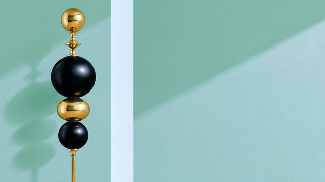 Eclectic funhaus decor with sculptural ornaments inspired by circus aesthetics in modern minimalist interior