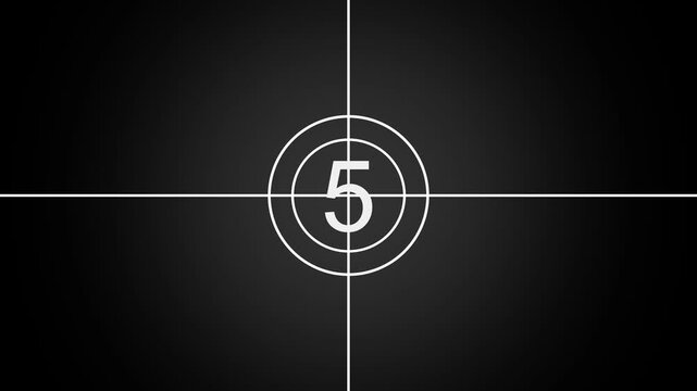 Classic film strip countdown number 10 on black background featuring retro cinema introduction frame style design vintage movie opener screen timer template graphic vector illustration asset for 