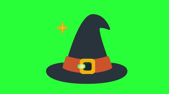 Halloween Witch Wearing Black Magic Hat Holding Pumpkin and Broom Cartoon Vector Illustration for Spooky Costume Design and Autumn Holiday Celebration