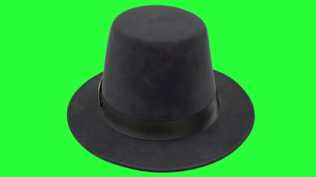 Classic Black Bowler Hat Isolated on White Background Vintage Felt Headwear Fashion Accessory for Men and Retro Style Concept