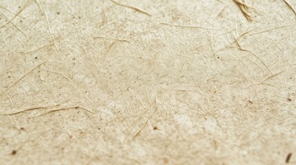Fototapeta premium Handmade paper features a fibrous, speckled surface with natural organic inclusions.