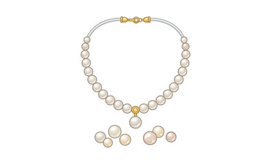 Fototapeta premium Pearl Necklace Vector Illustration