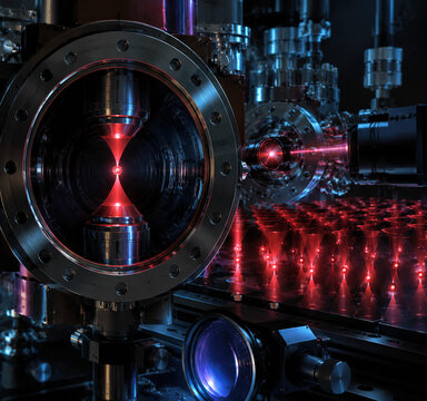 optical, tweezers, laser, focused, trap, single, atom, neutral, atom, quantum computing, dipole, trap, red-detuned, tweezer, array, rearrangement, vacuum, chamber, high, numerical, aperture, objective