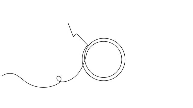 Continuous one line drawing of Mars planet icon animation minimalist monoline design space explanations and futuristic technology presentations motion graphic moving on white background