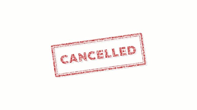 Red cancelled rubber stamp marks on white background. 4K Video