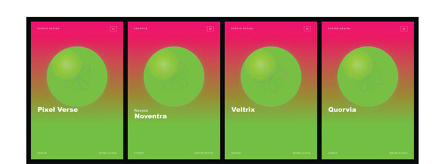 Minimalist poster design for web design agency, promoting creativity and innovation with vibrant colors and abstract flower outline. © Md