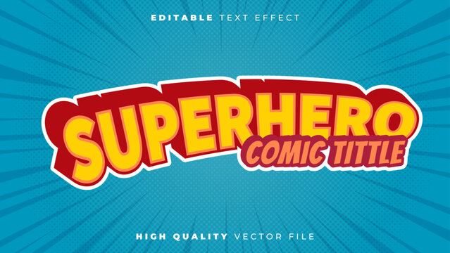 Classic Superhero Comic Book Style Editable Vector Text Effect