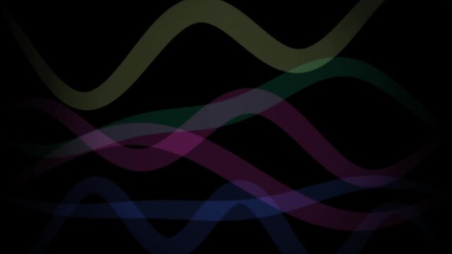 Abstract wavy ribbons in muted colors create a dynamic and seamless looping design