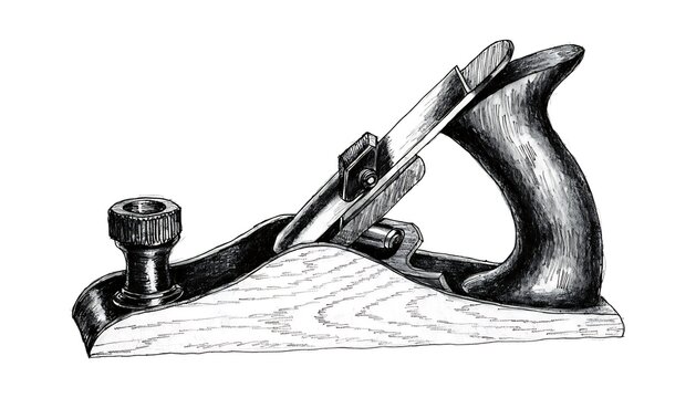 Vintage hand plane tool used for woodworking craft