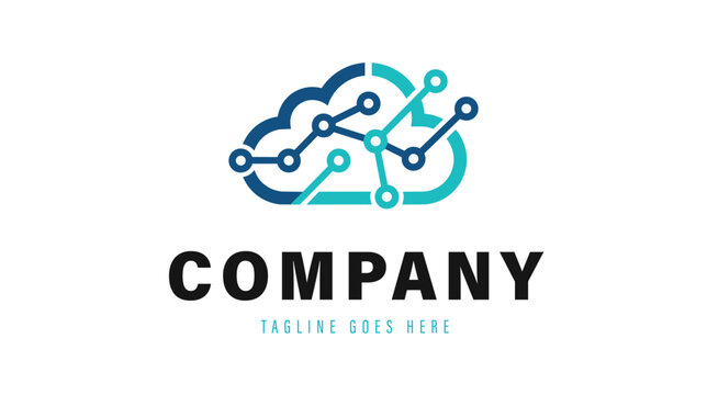 Modern Cloud Computing and Digital Network Technology Company Logo