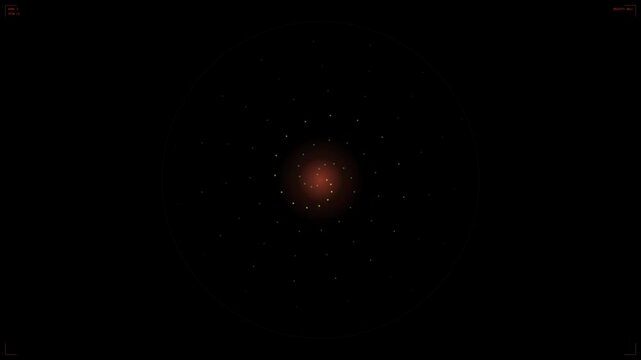 A seamless loop displays a glowing red nebula surrounded by stars against the blackness of space.