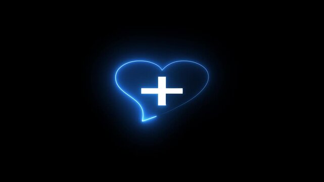 Healthcare Medical Cross Symbol Animation on Black Background