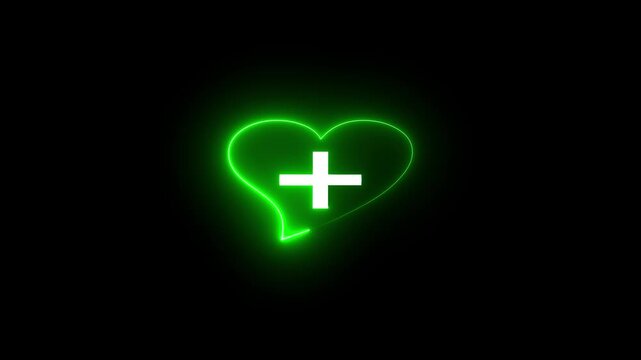 Healthcare Medical Cross Symbol Animation on Black Background