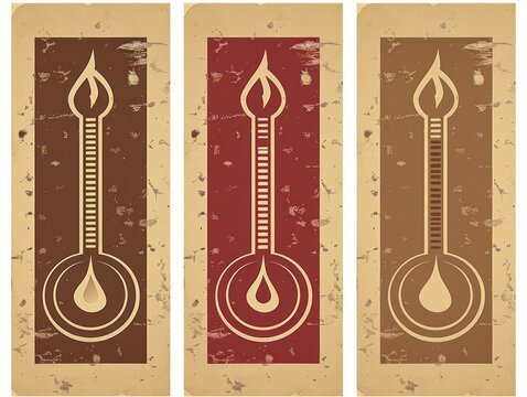 Vintage thermometer illustration with aged background texture