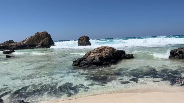 Here, there's a spot known as the 'Sea Eye, The sea water is a gradient of beautiful blue hues, and the rocks have unique and striking shapes.
