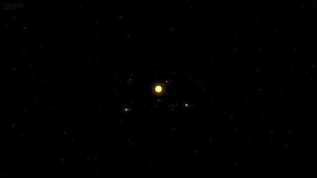 A seamless looping animation of stars moving through deep black space.
