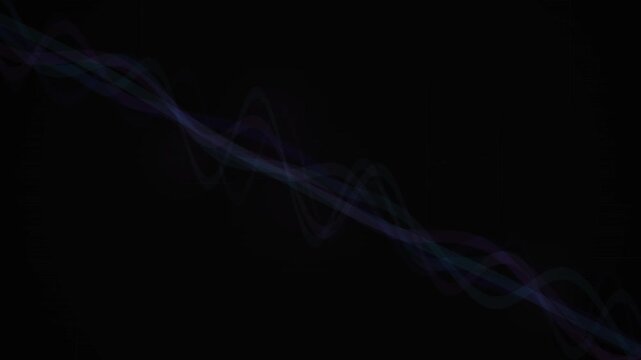 Seamless looping motion graphic of a flowing wavy line with vibrant rainbow colors