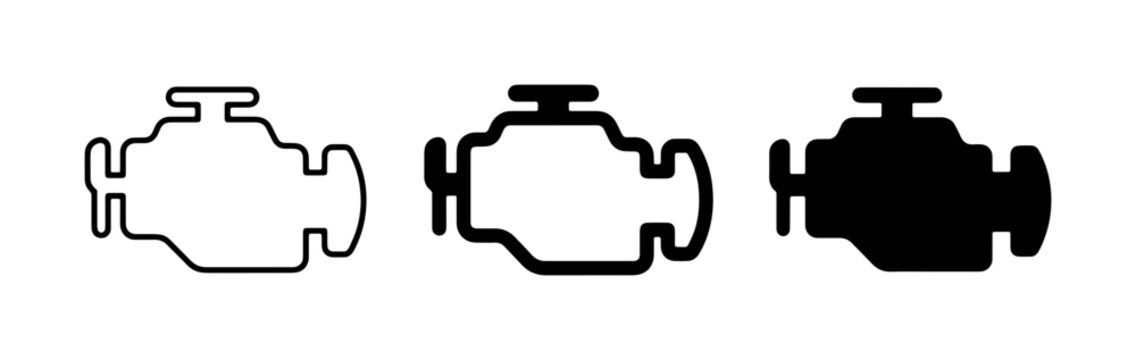 Check Engine Light Icons, Automotive Warning Symbols, Car Dashboard Alerts, Motor Warning Indicator