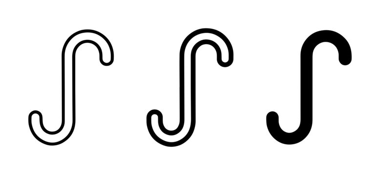 Integral Symbol Variations: Outline, Double Line, Solid Black Math Icons for Calculus and Science