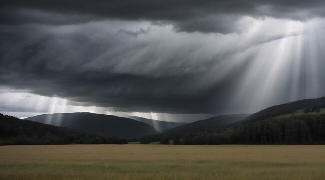 Rayos de Luz Filtr&aacute;ndose en Nubes de Tormenta