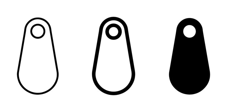 Zipper Pull Icons, Clothing Fastener Elements, Apparel Accessory Graphics