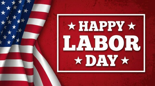Usa labor day celebration patriotic american flag with festive holiday greeting