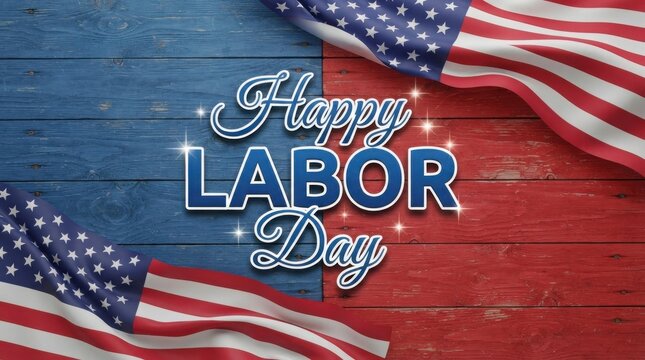 Usa labor day celebration patriotic american flag wooden background for holiday greetings