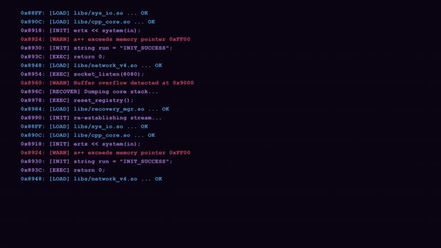 Abstract computer code interface with system recovery and error logs