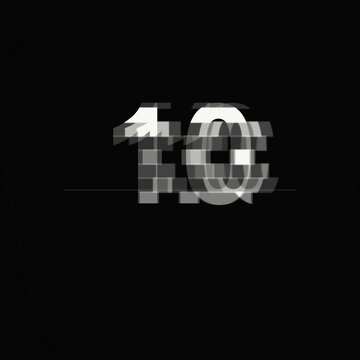 Minimalist Line Transition Glitch Number Sequence