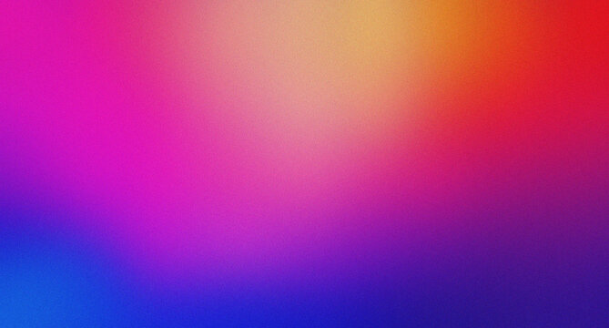 Vibrant abstract gradient background with soft transitions of pink, orange, yellow, blue, and purple hues and subtle grain texture.
