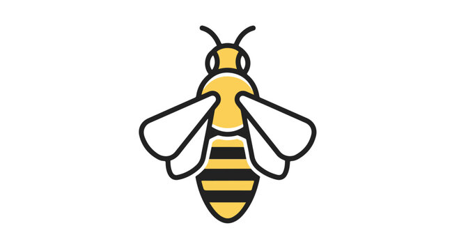 Playful Cartoon Bee Illustration Highlighting a Cheerful Pollinator.