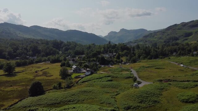 Drone. The Lake District, landscaoe shot. Cutaway. UK holiday. 
