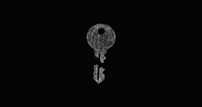 Sketch broken key icon animation - smooth progressive reveal