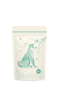 Minimalist vector illustration of a wolf sitting under a branch