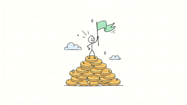money tree growing from gold coins